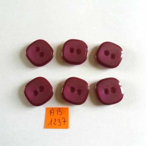 6 boutons en résine violet - 20x20mm - ab1237