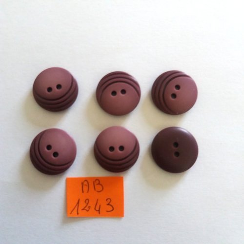 6 boutons en résine violet - 18mm - ab1243