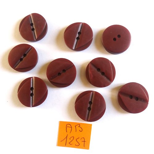 9 boutons en résine violet - 18mm - ab1257