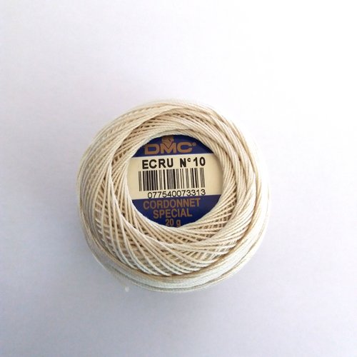Fil coton pour crochet - cordonnet spécial - écru n°10 - dmc - ab1616