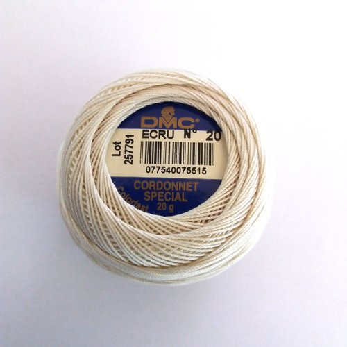 Fil coton pour crochet - cordonnet spécial - écru n°20 - dmc - ab1616