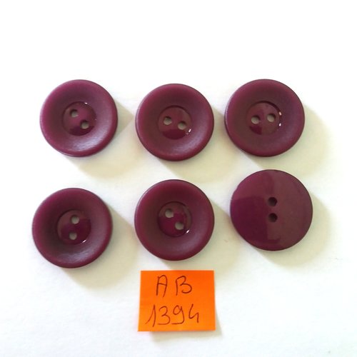6 boutons en résine violet - 21mm - ab1394