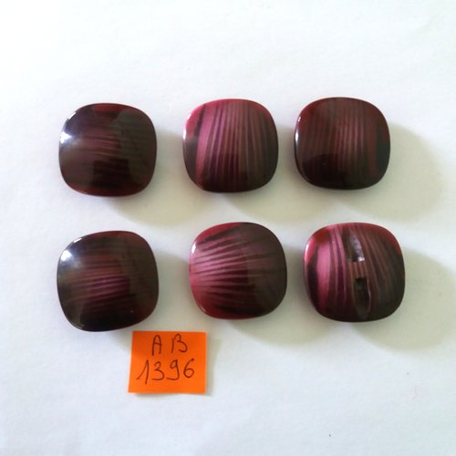 6 boutons en résine violet - 25x25mm - ab1396