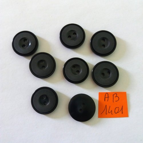 8 boutons en résine gris foncé -17mm - ab1401
