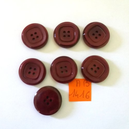 7 boutons en résine violet - 22mm - ab1416