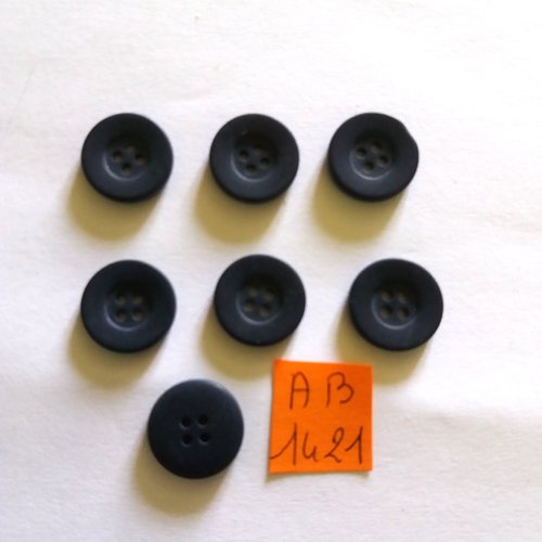 7 boutons en résine bleu foncé - 15mm - ab1421