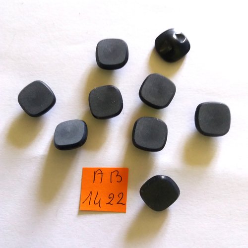 9 boutons en résine gris - 14x14mm - ab1422