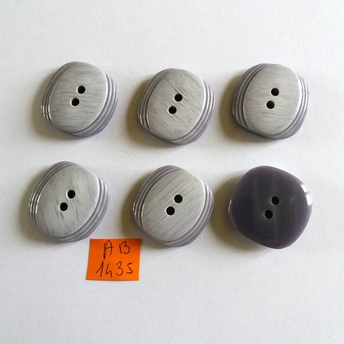 6 boutons en résine bleu - 25x25mm - ab1435