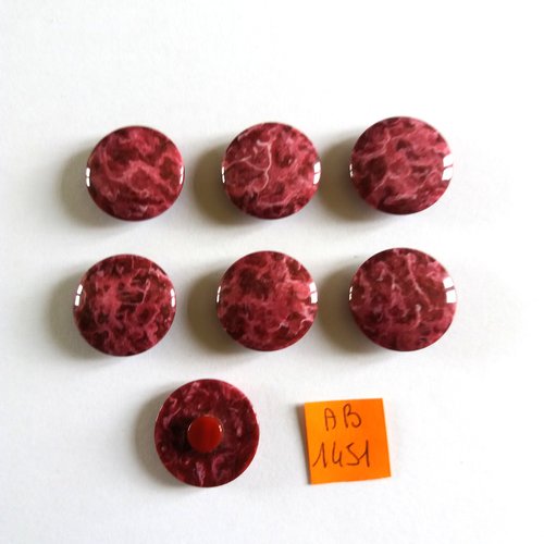 7 boutons en résine violet - 22mm - ab1451