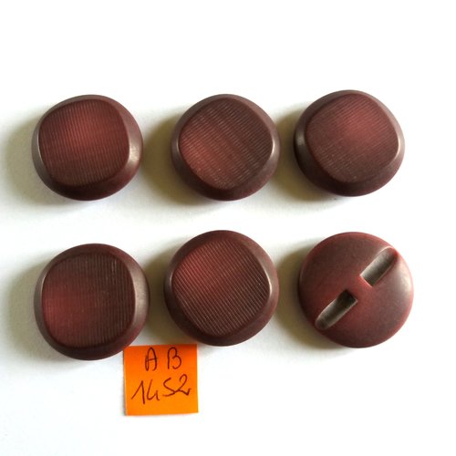 6 boutons en résine violet - 28mm - ab1452