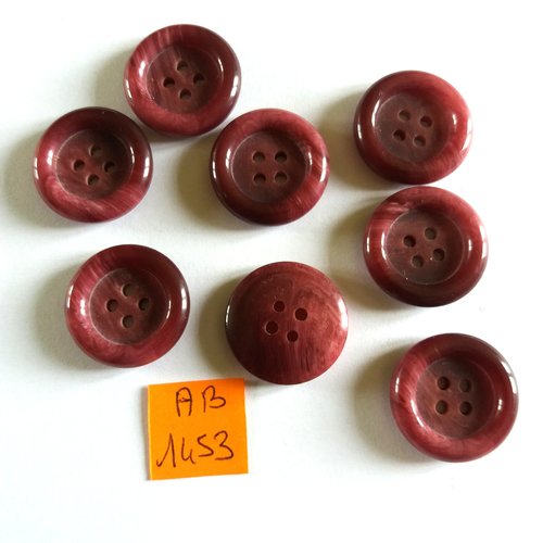 8 boutons en résine violet - 22mm - ab1453
