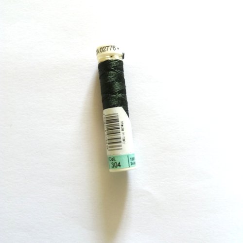 Fil de soie vert - col.304 - gutermann - 10m - sachet 9