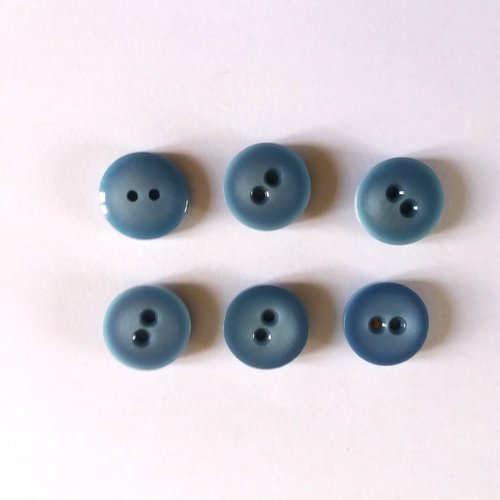 6 boutons en résine bleu - 18mm - 1034mp