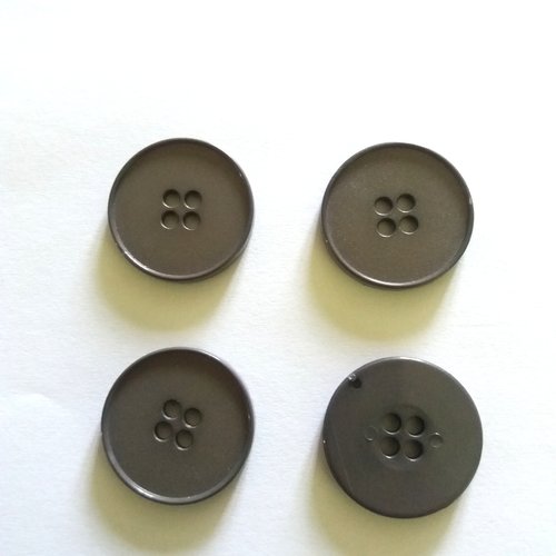 4 boutons en résine gris - ancien - 31mm - 937mp