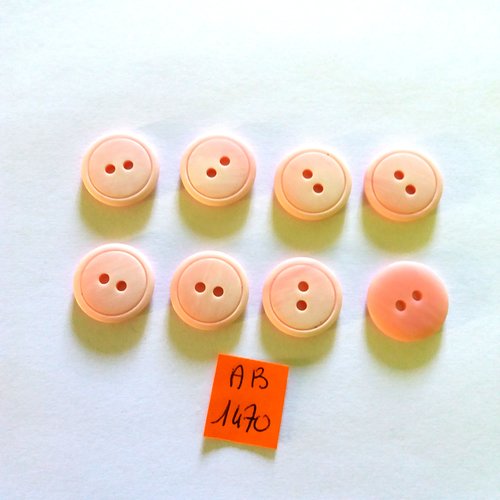 8 boutons en résine rose - 17mm - ab1470