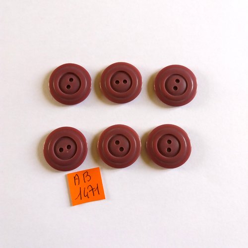 6 boutons en résine violet - 23mm - ab1471