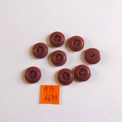 8 boutons en résine violet - 15mm - ab1471