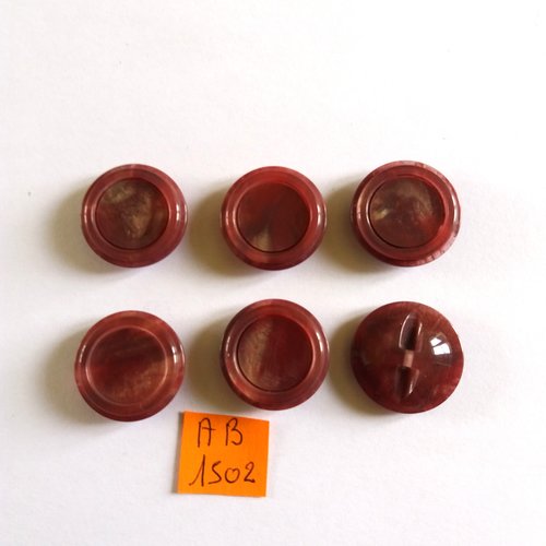 6 boutons en résine violet - 22mm - ab1502