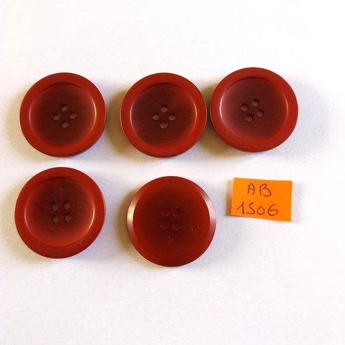 4 boutons en résine rouge foncé - 30mm - ab1506