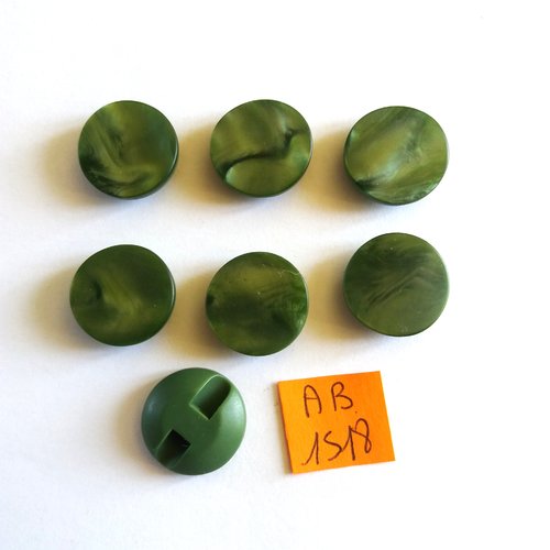 7 boutons en résine vert - 18mm  - ab1518