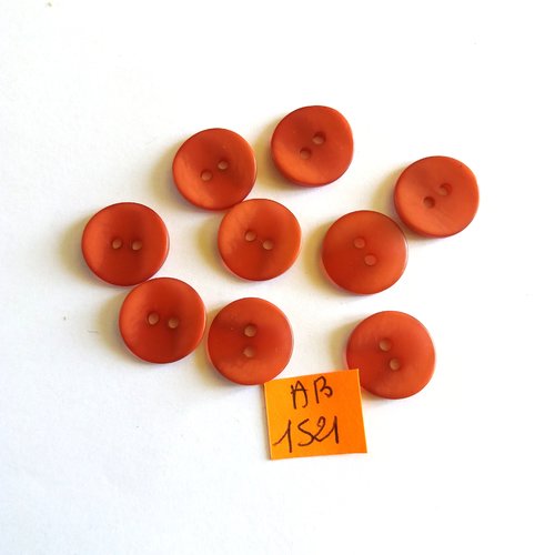 9 boutons en résine marron - 15mm  - ab1521