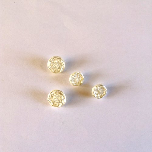 4 boutons en verre blanc - ancien - 11mm et 14mm  - 888mp