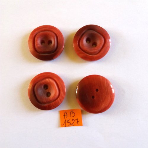 4 boutons en résine rouge dégradé - 30mm  - ab1527