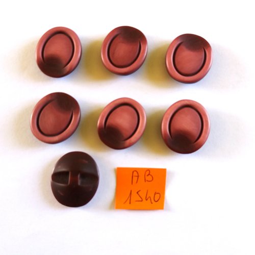 7 boutons en résine rose/mauve - 19x21mm - ab1540