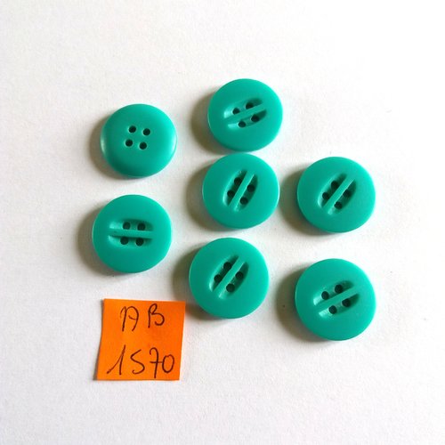 7 boutons en résine vert - 18mm - ab1570