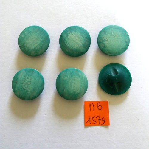 6 boutons en résine vert/bleu - 22mm - ab1579