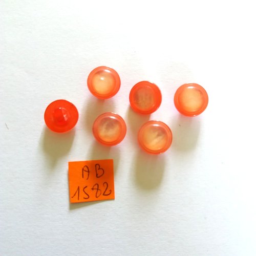 6 boutons en résine rouge/rose - 13mm - ab1582