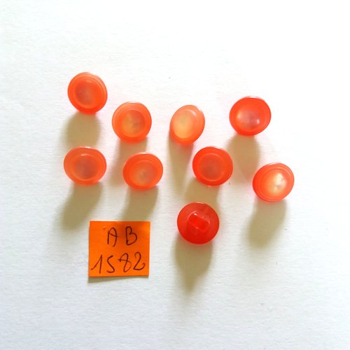 10 boutons en résine rouge/rose - 11mm - ab1582