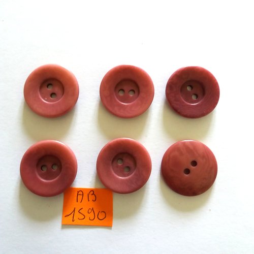 6 boutons en résine mauve foncé - 23mm - ab1590