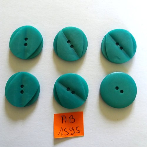 6 boutons en résine vert - 23mm - ab1595