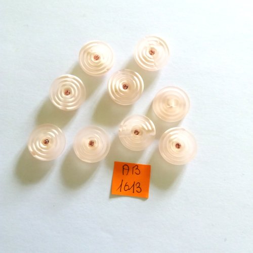 9 boutons en résine rose - 18mm - ab1613