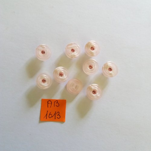 9 boutons en résine rose - 11mm - ab1613