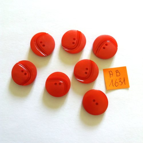 7 boutons en résine rouge - 18mm - ab1631
