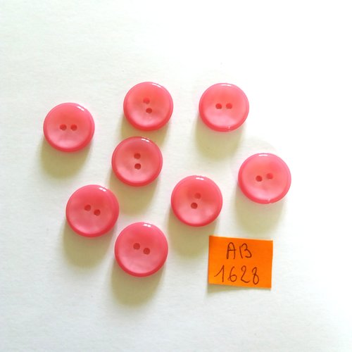8 boutons en résine rose - 17mm - ab1628