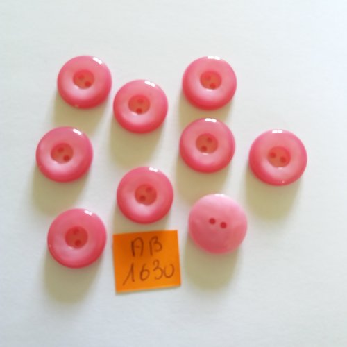 9 boutons en résine rose - 17mm - ab1630
