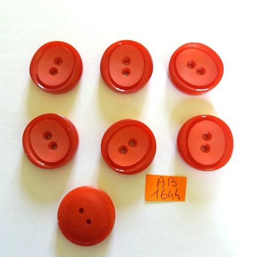 7 boutons en résine rouge - 27mm - ab1644