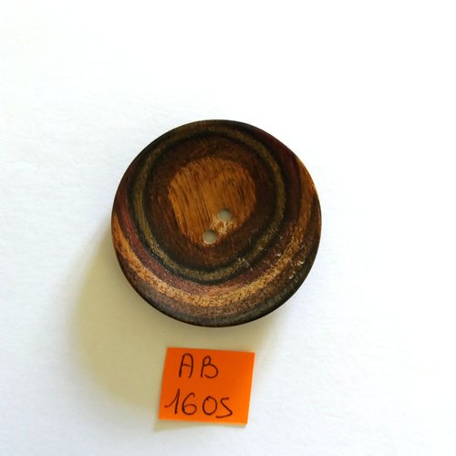 1 bouton en bois marron dégradé - 45mm - ab1605