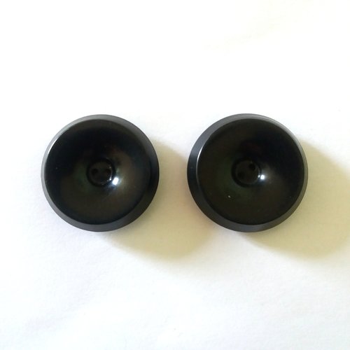 2 boutons en résine noir - 35mm - 1121mp