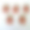 5 boutons de noel fantaisies en bois - un renard rouge vert et blanc  - 28x31mm - f8