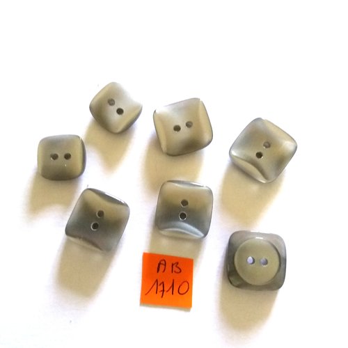 7 boutons en résine gris - 18mm et 15mm - ab1710