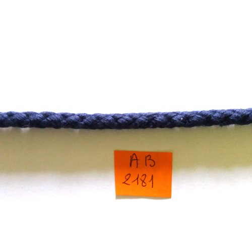 4,65m de corde tressé en coton bleu marine - 5mm - ab2181
