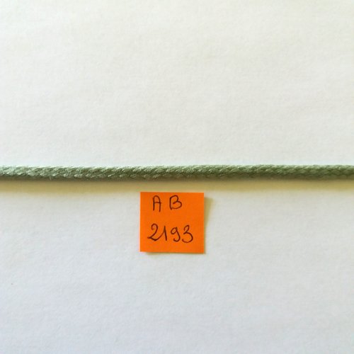 1m de cordon pour anorak en coton gris/vert - 4mm - ab2193