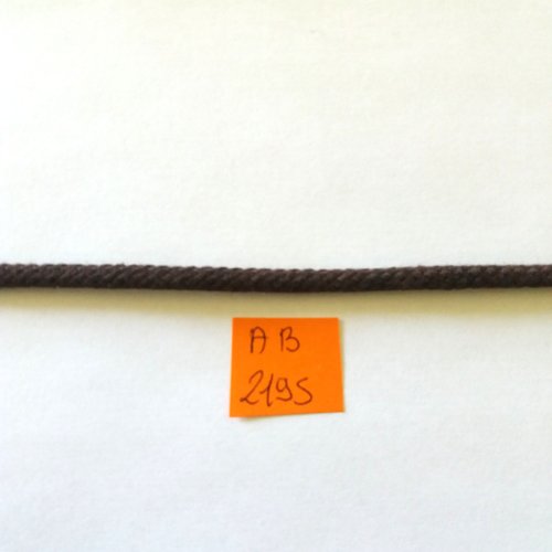 5m de cordon tressé en coton marron - 4mm - ab2195