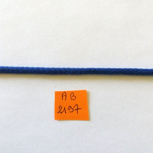 1m de cordon pour anorak en coton bleu - 5mm - ab2197