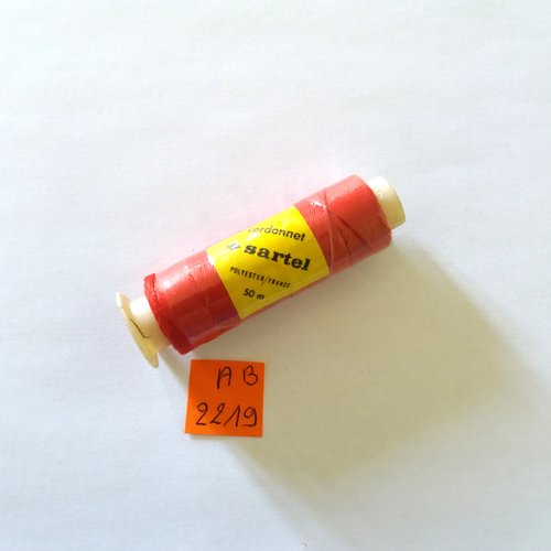 1 bobine cordonnet sartel - rouge - 50m - polyester - ab2219