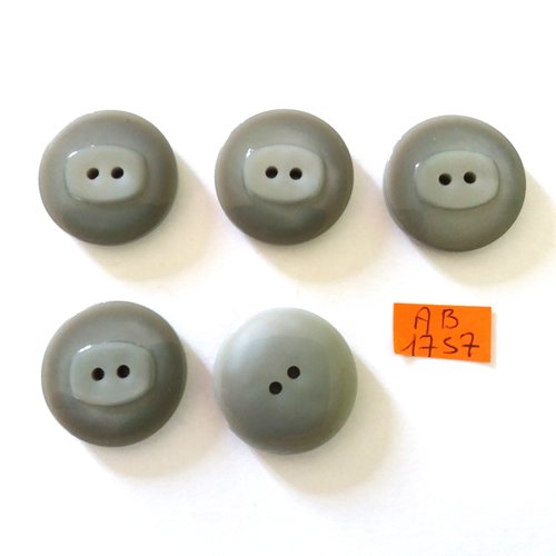 5 boutons en résine gris -  26mm - ab1757
